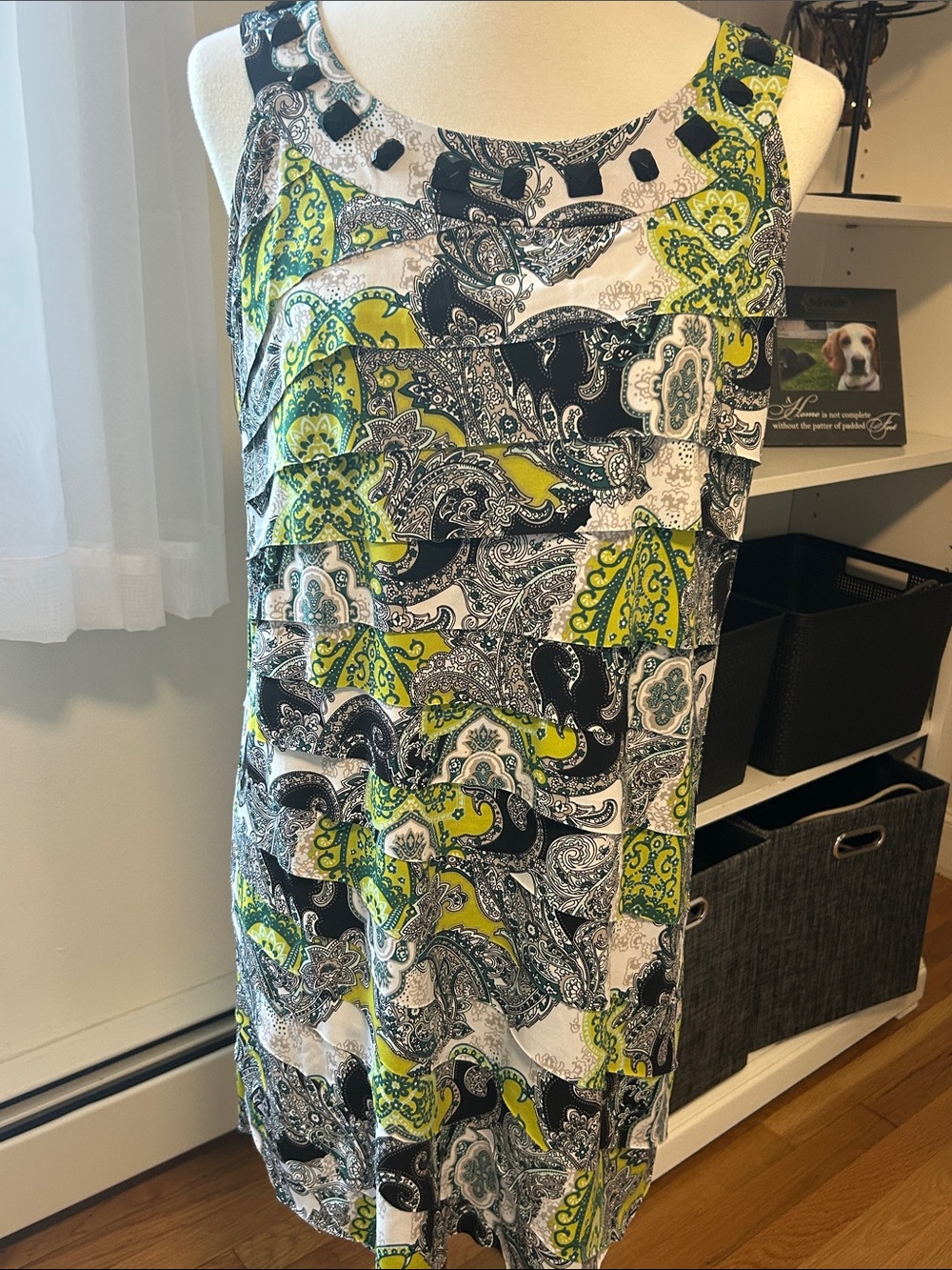 Style & co Women’s Green Paisley Tiered Skirt Size S